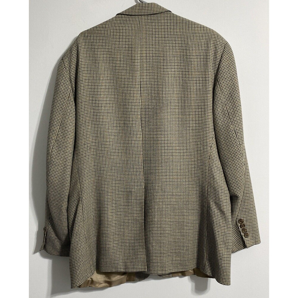 Chaps Ralph Lauren Wool Silk Sport Coat Mens 42R Houndstooth Blazer Suit Jacket - Picture 2 of 16